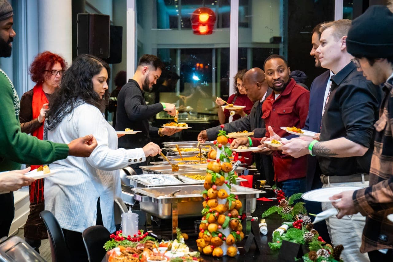 Roots & Recipes catering spread