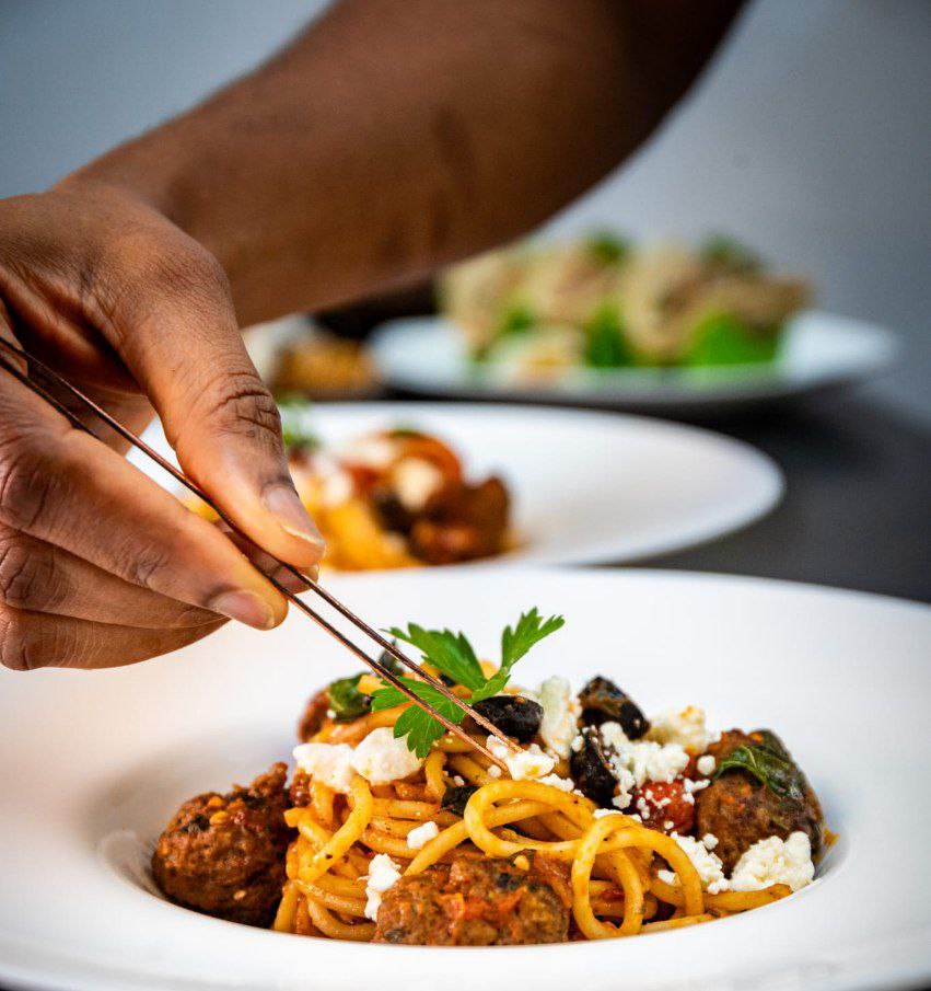 Food spread with various dishes